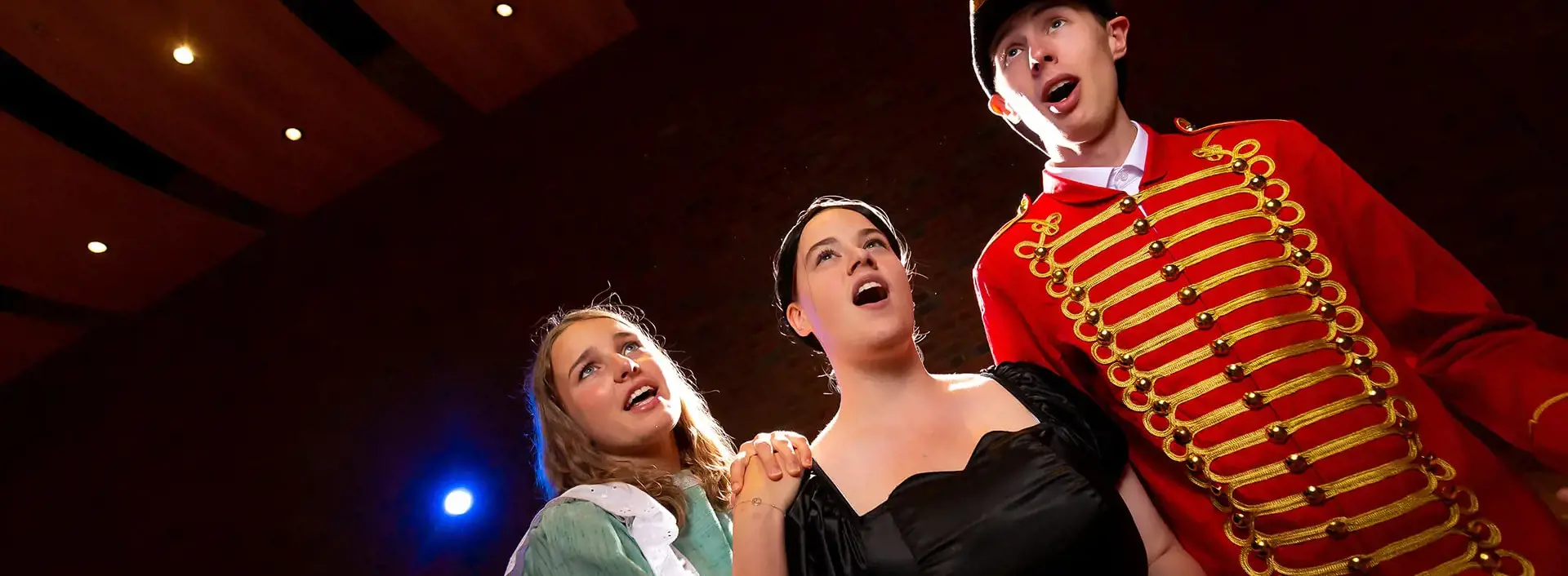 Senior School pupils rehearsing a play