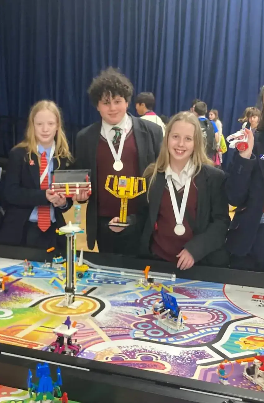 Kent College Students engineering lego