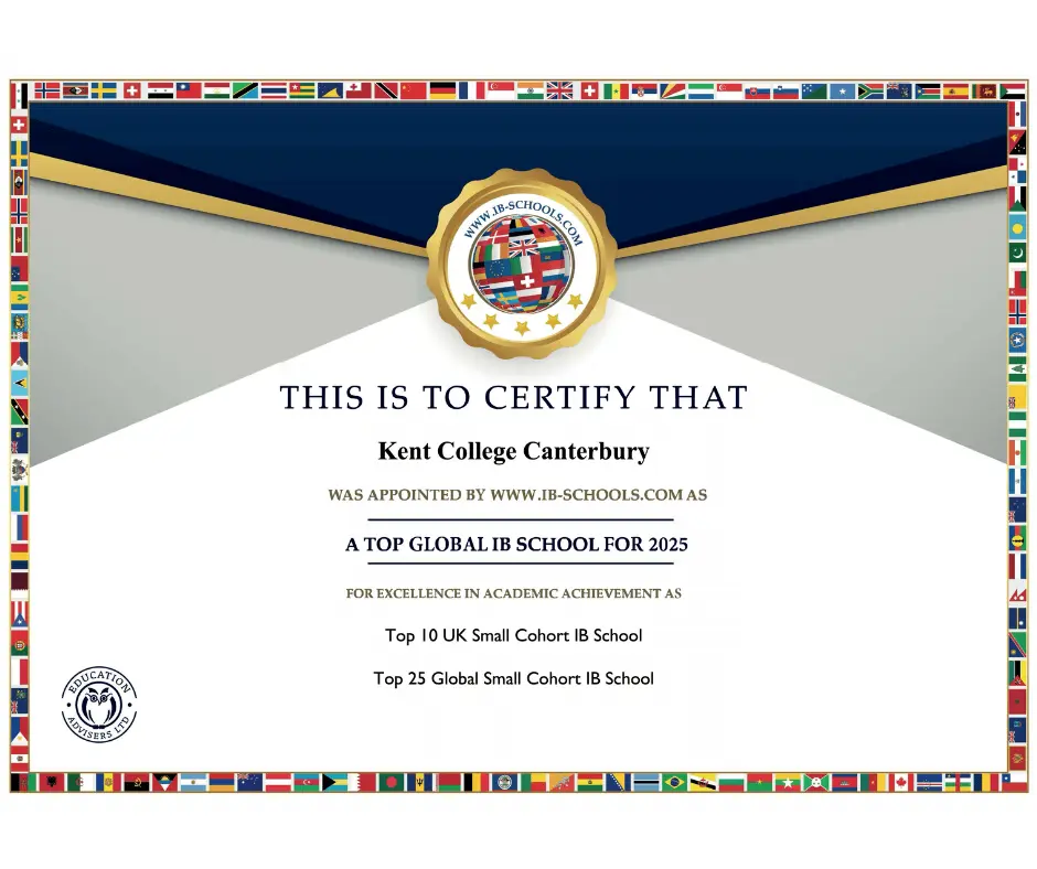 Kent College Recognised as a Top Global IB School 2025